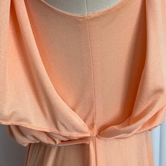 Vintage JC Penney Fashions TALL 1980 Apricot Bridesmaid Prom Dress Women Size 12 - Picture 7 of 10